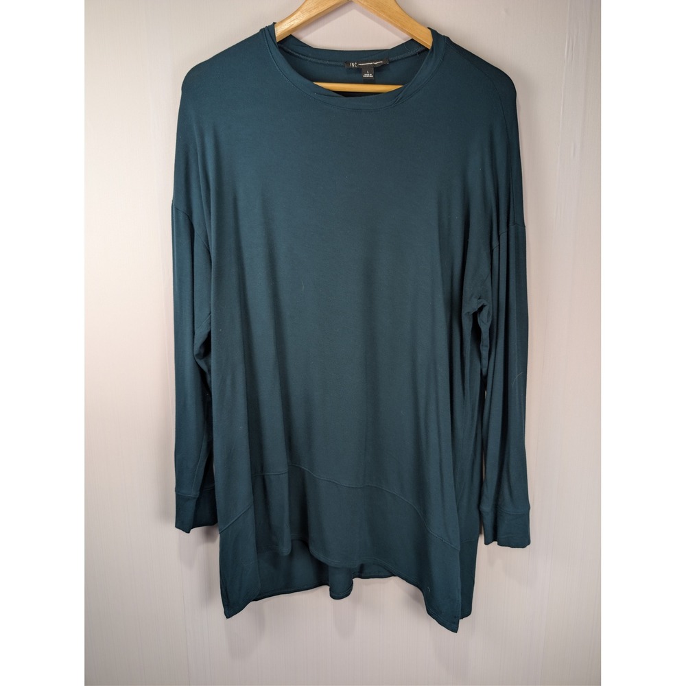 INC International Concepts Womens Large Teal Green Long Sleeve Tunic Top